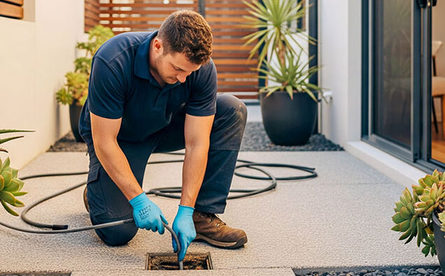 Plumber Clearing Drainage